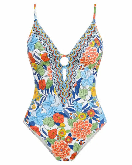 Boho Floral Slim & Sculpt One-Piece Swimsuit