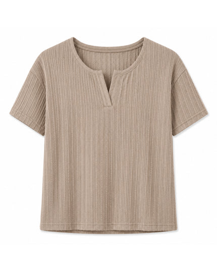 Khaki Ribbed Short Pyjama Set