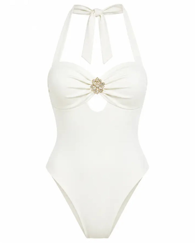 Worth It White One-Piece Swimsuit
