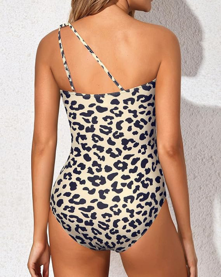 One-Shoulder Keyhole One Piece Swimsuit