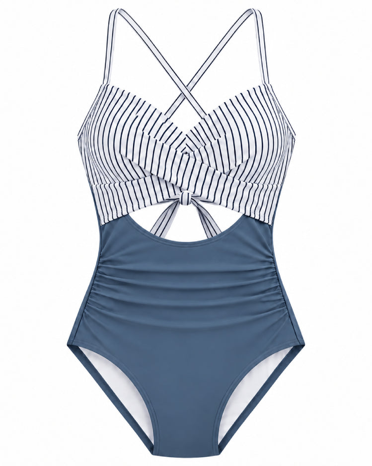 Wrap Tie-Back Tummy Control One Piece Swimsuit