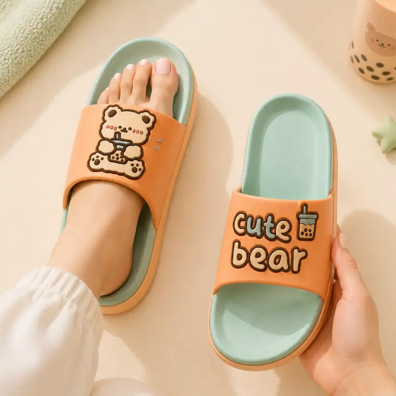 Cute bear Flip flops
