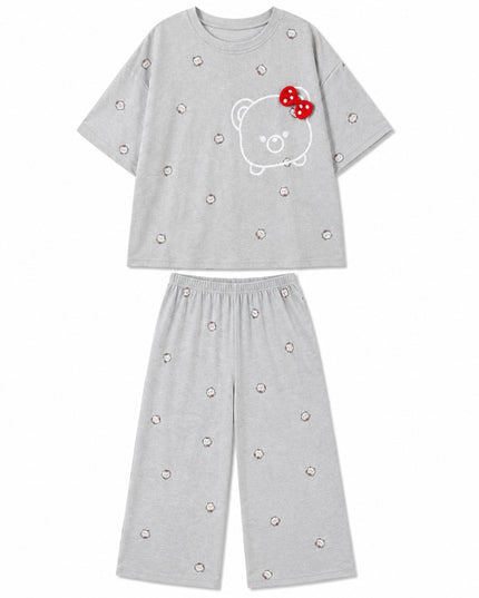 Bow Bear French-Style Capri Pyjama Set