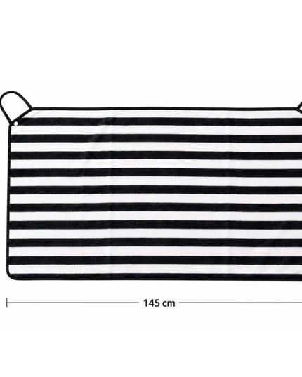 Black Striped Wearable Bath Towel Dress