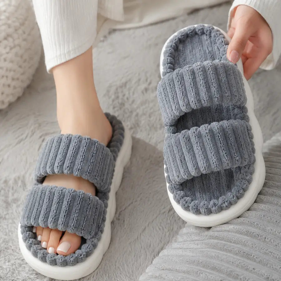 Ribbed Cozy Slippers