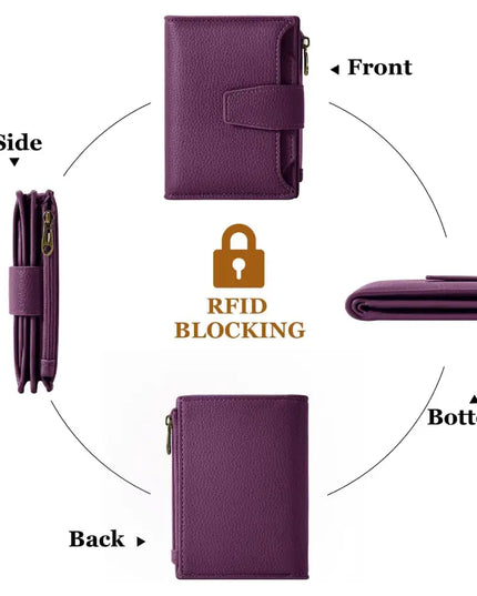 Purple Veloria Leather Wallet