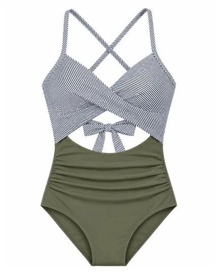 Wrap Tie-Back Tummy Control One Piece Swimsuit