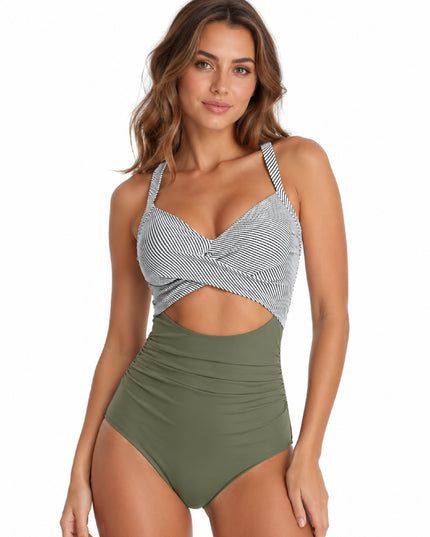 Wrap Tie-Back Tummy Control One Piece Swimsuit