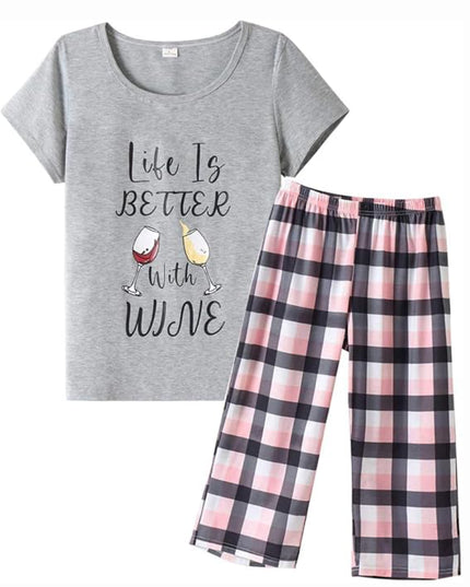 Wine Time French-Style Capri Pyjama Set