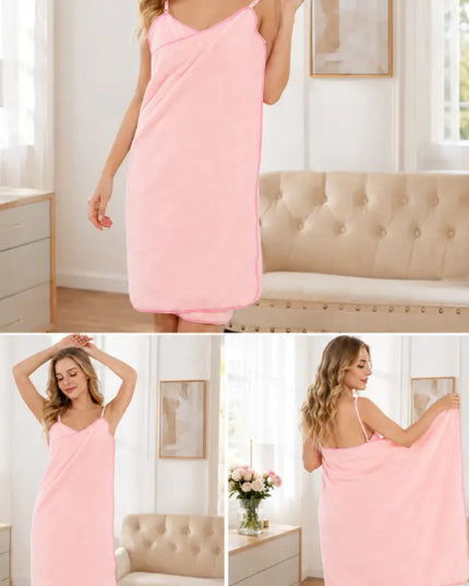 Nude Pink Wearable Bath Towel Dress