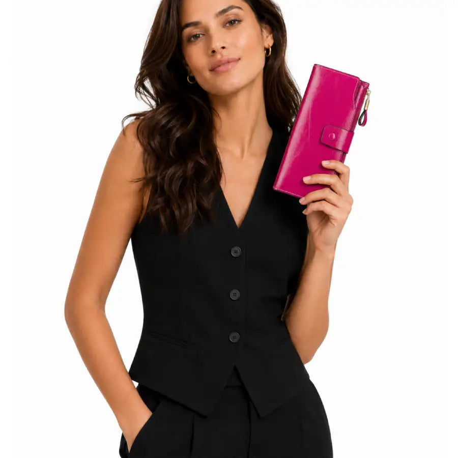 Waxed Pink Leather Wallet