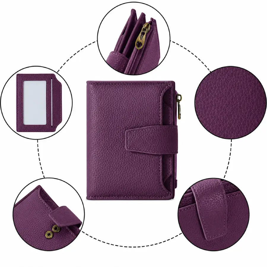 Purple Veloria Leather Wallet