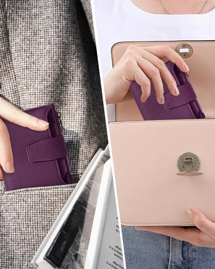 Purple Veloria Leather Wallet