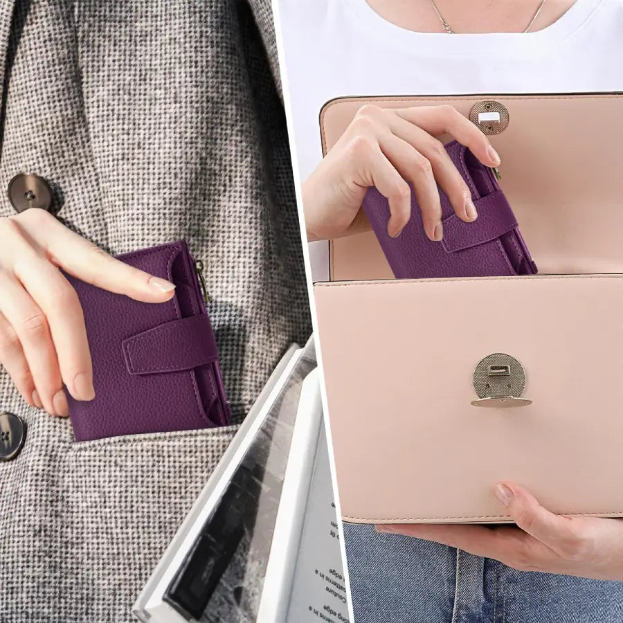 Purple Veloria Leather Wallet