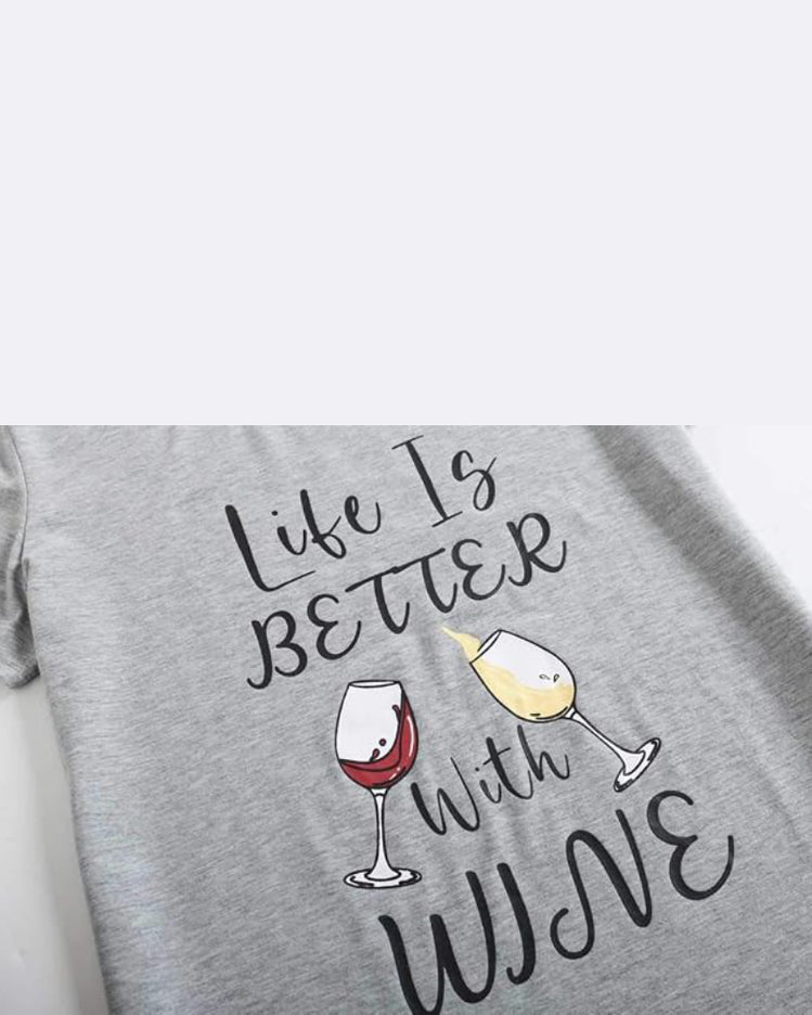 Wine Time French-Style Capri Pyjama Set