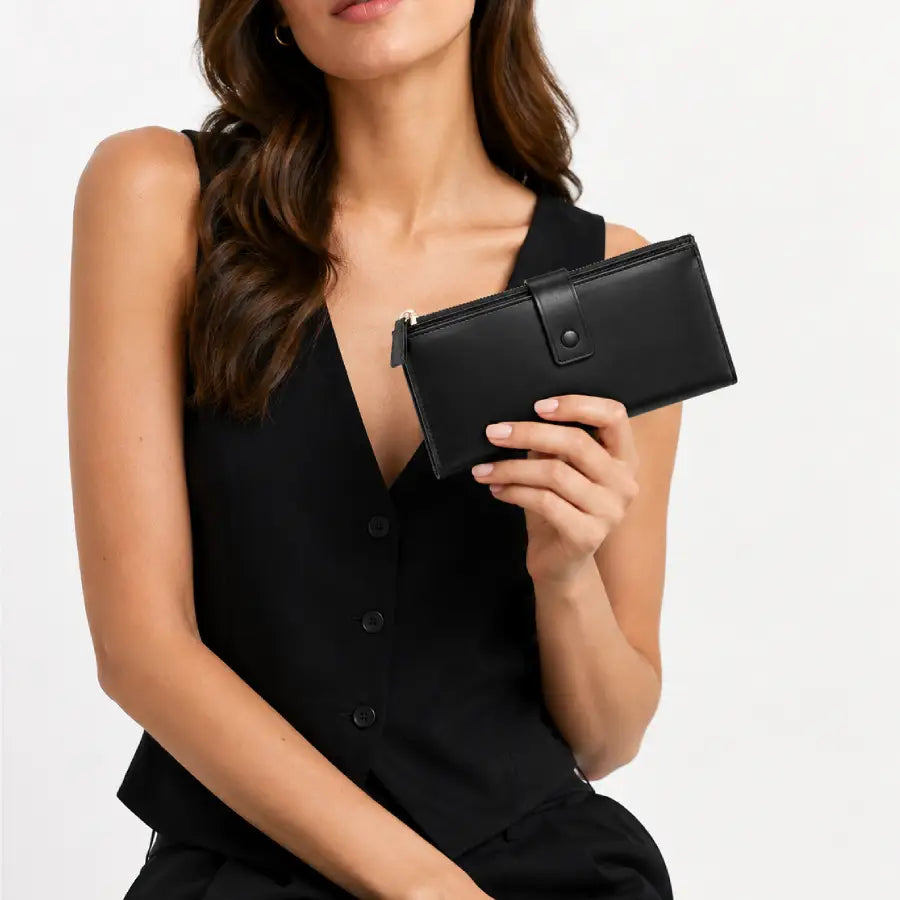 Waxed Black Leather Wallet