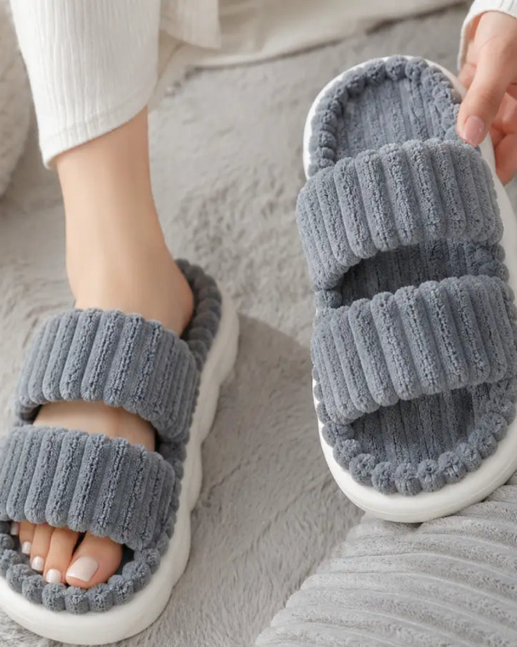 Ribbed Cozy Slippers