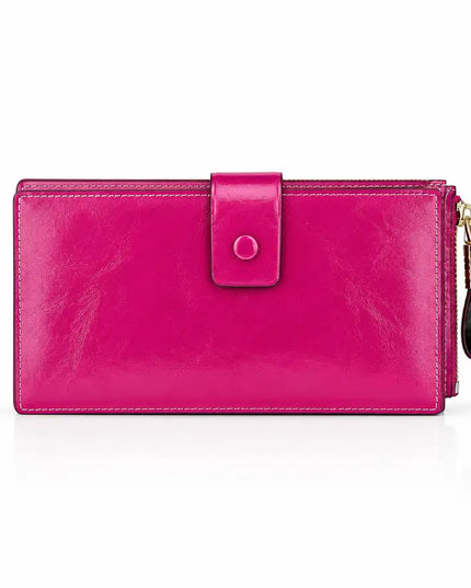 Waxed Pink Leather Wallet