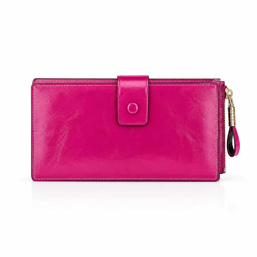 Waxed Pink Leather Wallet