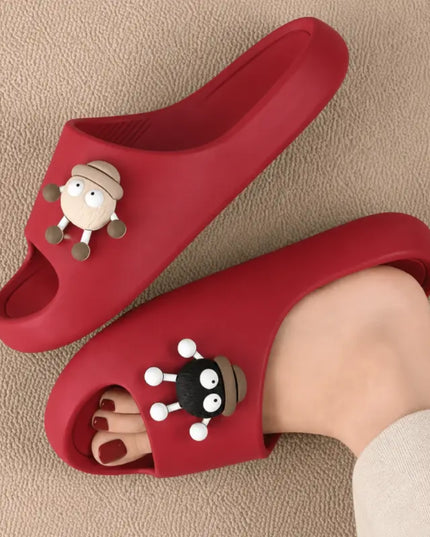 Sooty Red Flip Flops