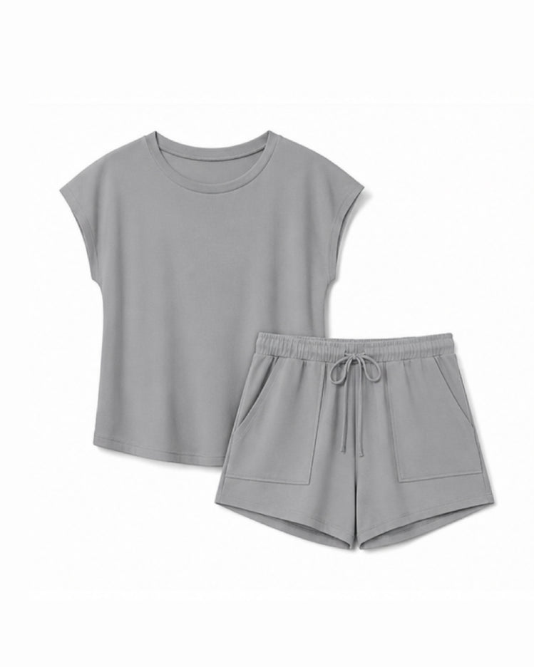Grey Cozy Sunday Short Pyjama Set