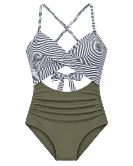 Wrap Tie-Back Tummy Control One Piece Swimsuit