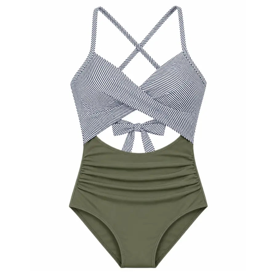 Wrap Tie-Back Tummy Control One Piece Swimsuit