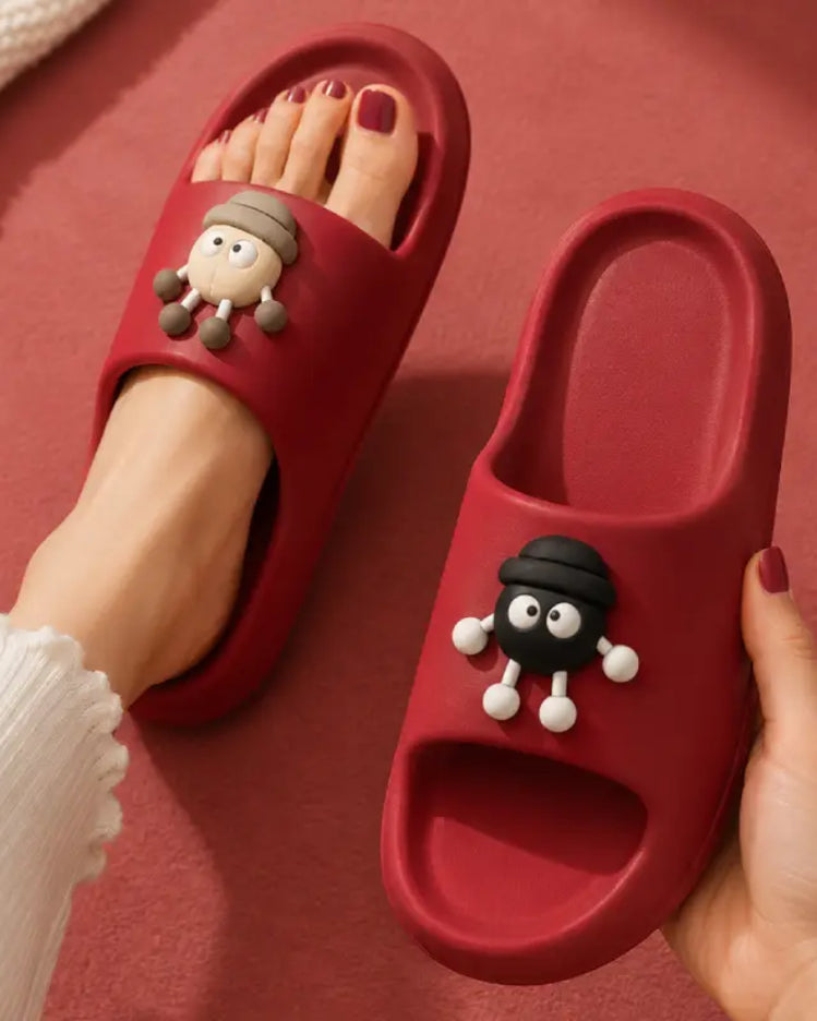 Sooty Red Flip Flops