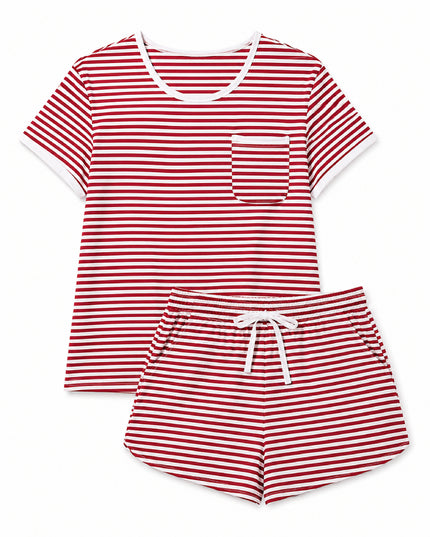 Cherry Stripe Short Pyjama Set