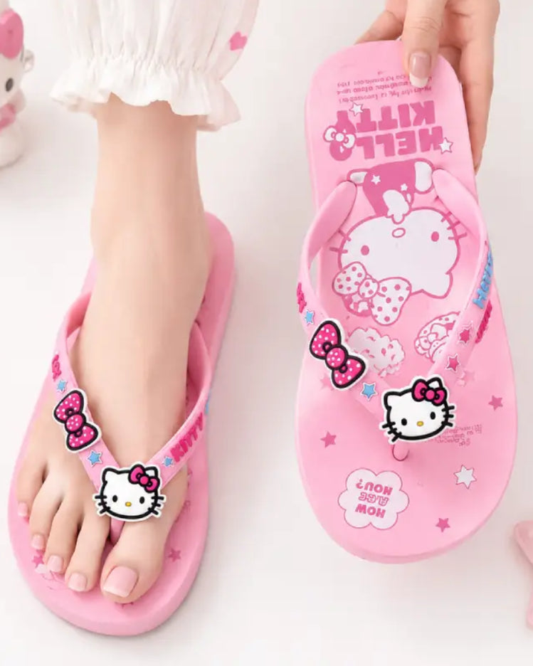 Hello Kitty Ribbon Flip Flops