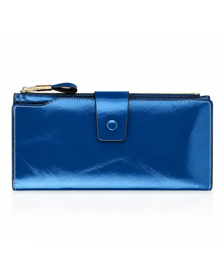 Waxed Navy Blue Leather Wallet