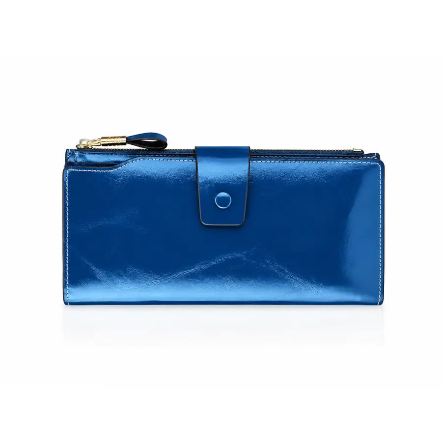 Waxed Navy Blue Leather Wallet