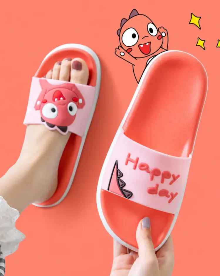 Peachy Dino Flip Flops