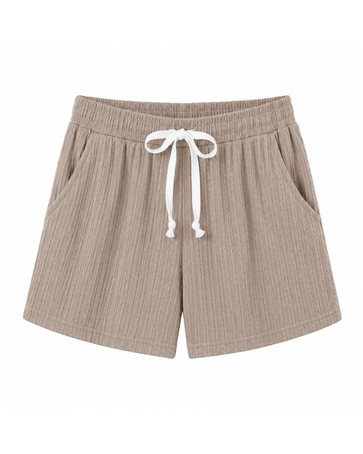 Khaki Ribbed Short Pyjama Set