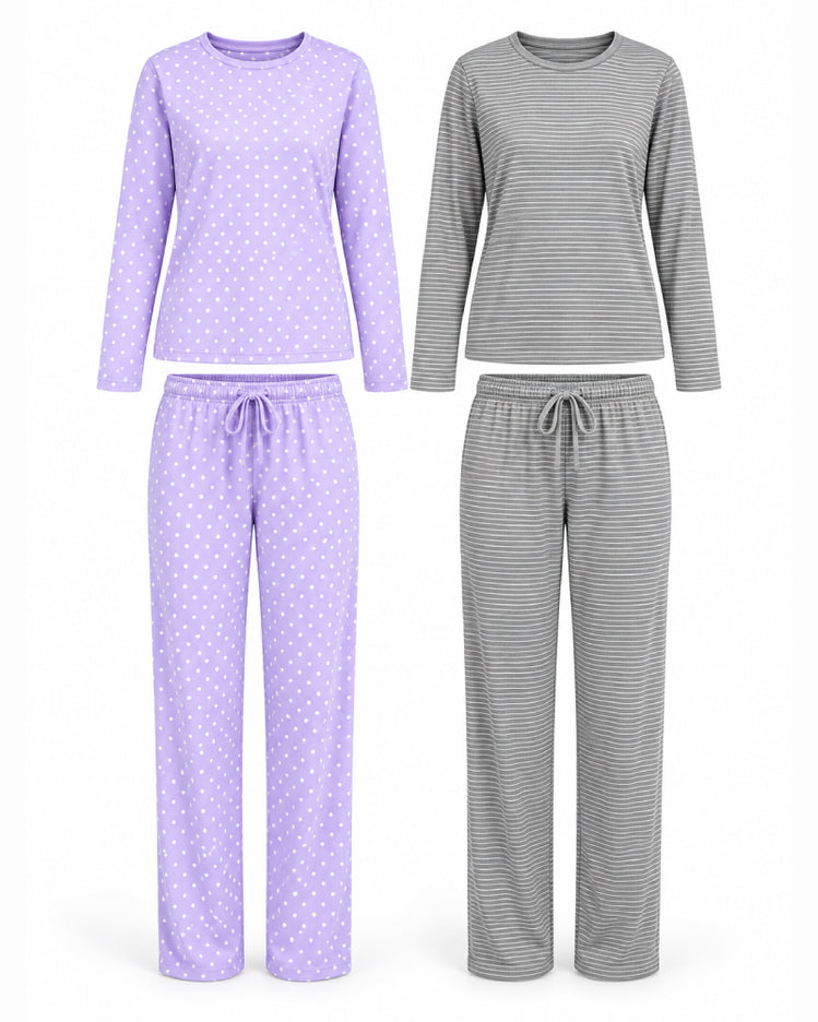 Lavender & Grey 2-Pack Pyjama Sets