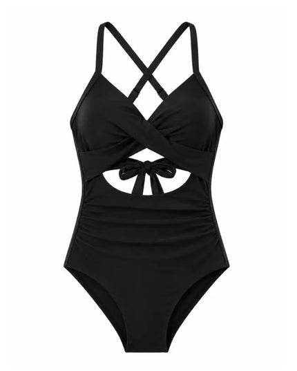 Wrap Tie-Back Tummy Control One Piece Swimsuit