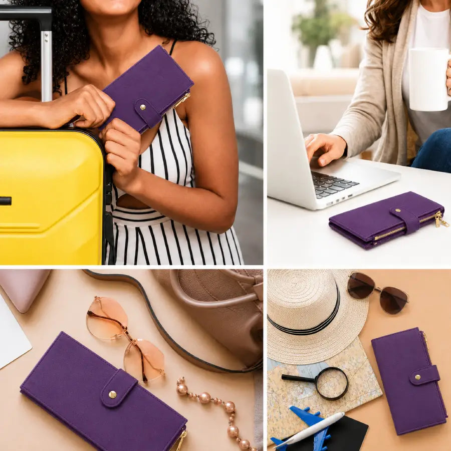 Purple Loop Leather Wallet