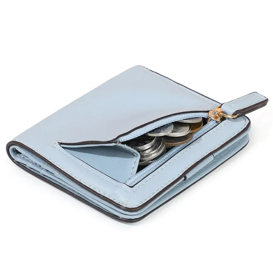 Powder Blue Elora Leather Wallet