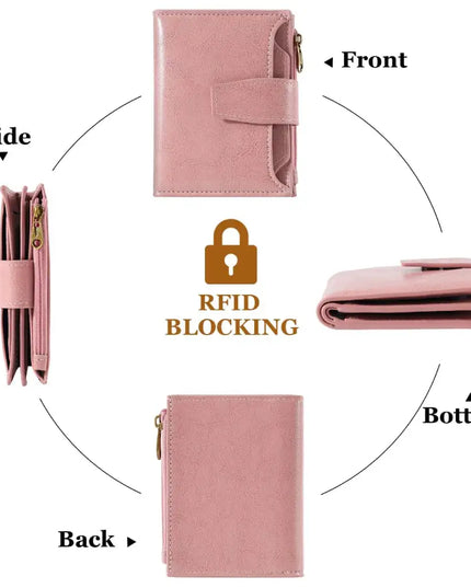 Blush Pink Veloria Leather Wallet