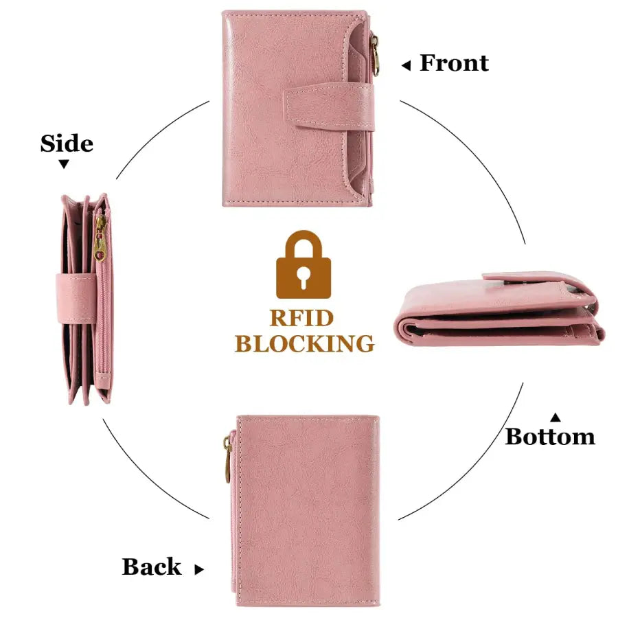 Blush Pink Veloria Leather Wallet