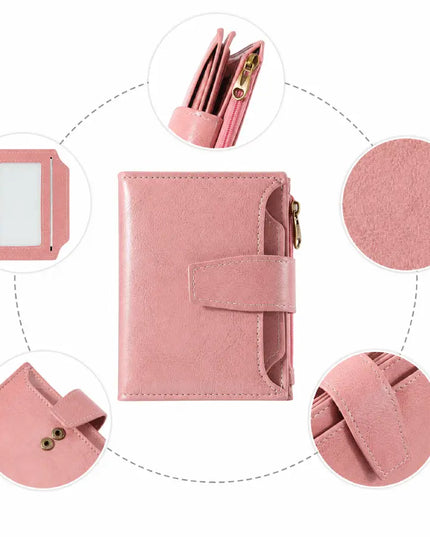 Blush Pink Veloria Leather Wallet
