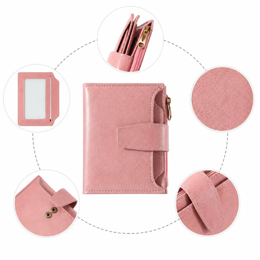 Blush Pink Veloria Leather Wallet