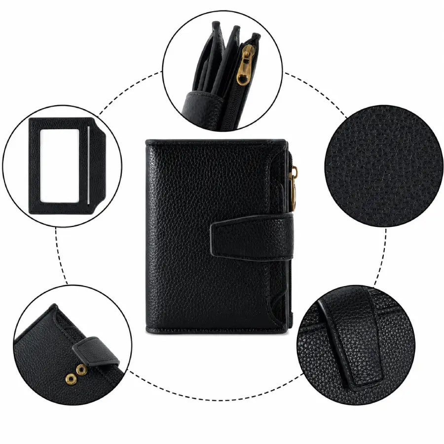 Black Veloria Leather Wallet