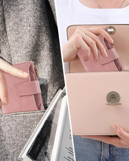 Blush Pink Veloria Leather Wallet
