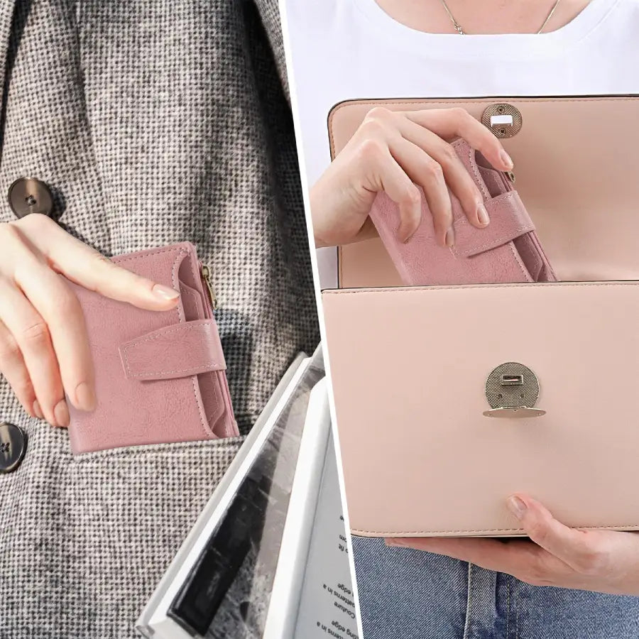 Blush Pink Veloria Leather Wallet