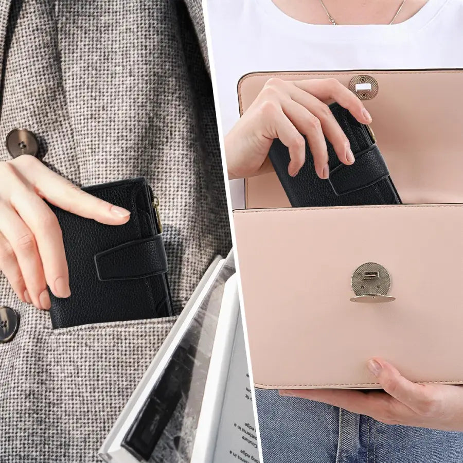Black Veloria Leather Wallet