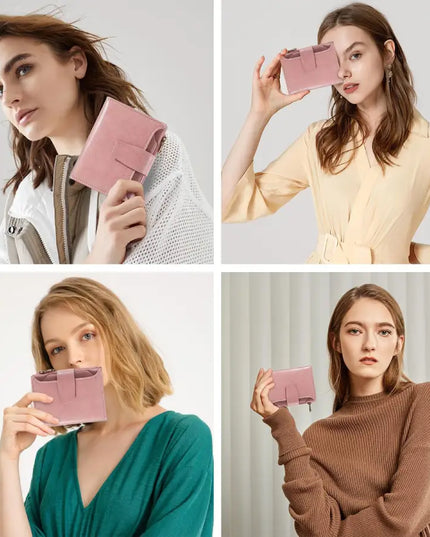 Blush Pink Veloria Leather Wallet