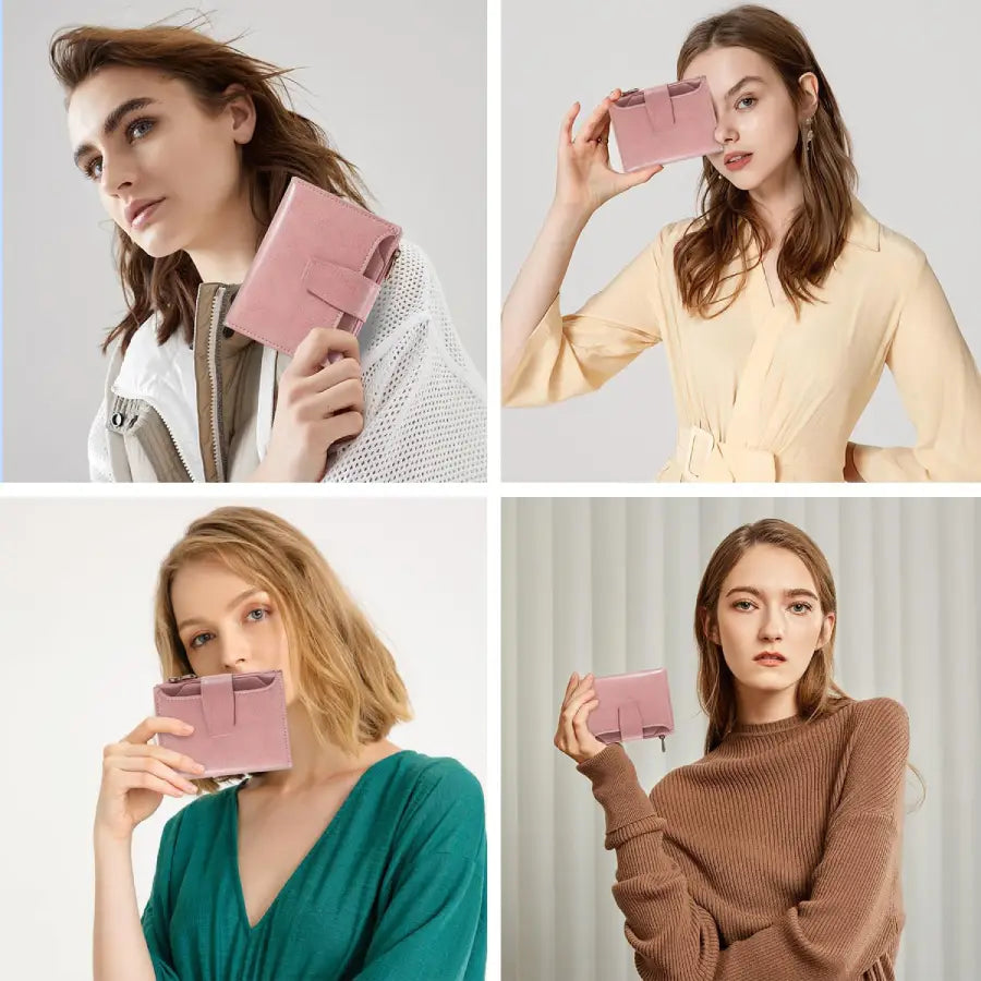 Blush Pink Veloria Leather Wallet