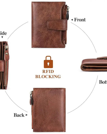 Cognac Veloria Leather Wallet