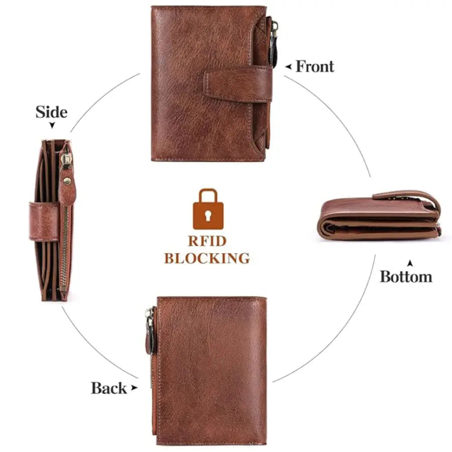 Cognac Veloria Leather Wallet